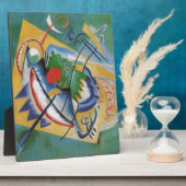 カンディンスキー赤い楕円抽象芸術アートワーク緑の黄色 フォトプラーク (側面)