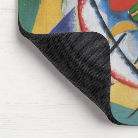 カンディンスキー赤い楕円抽象芸術アートワーク緑の黄色 マウスパッド (コーナー)