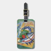 カンディンスキー赤い楕円抽象芸術アートワーク緑の黄色 ラゲッジタグ (正面縦)