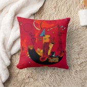 カンディンスキー赤モダン抽象芸術アートワーク クッション (ブランケット)