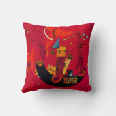 カンディンスキー赤モダン抽象芸術アートワーク クッション (裏面)