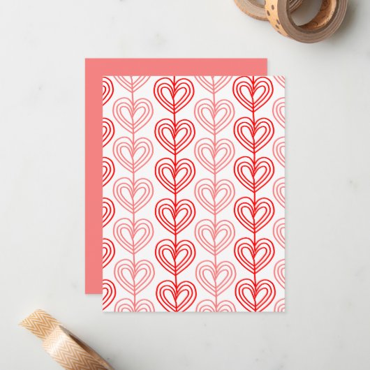 カンディンスキー風のバレンタインカード ノートカード (正面/裏面インサイチュ)