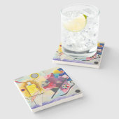 カンディンスキー黄 – 赤 – 青 ストーンコースター (横)