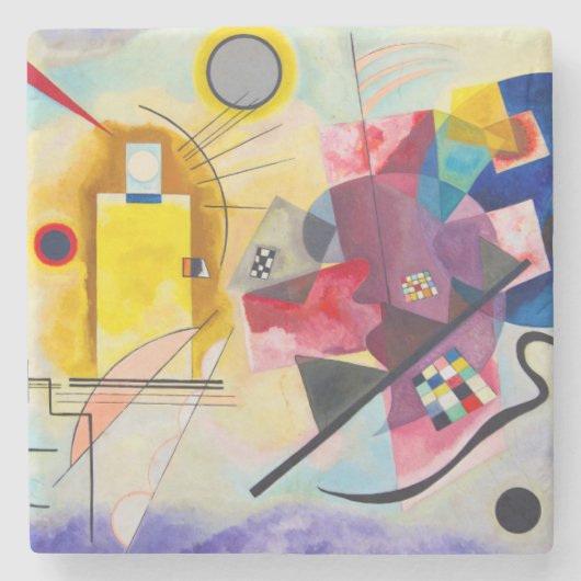 カンディンスキー黄 – 赤 – 青 ストーンコースター (正面)