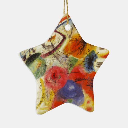 カンディンスキー黒ストローク絵画抽象芸術 セラミックオーナメント (右)