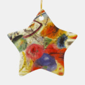 カンディンスキー黒ストローク絵画抽象芸術 セラミックオーナメント (正面)