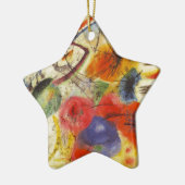 カンディンスキー黒ストローク絵画抽象芸術 セラミックオーナメント (左)