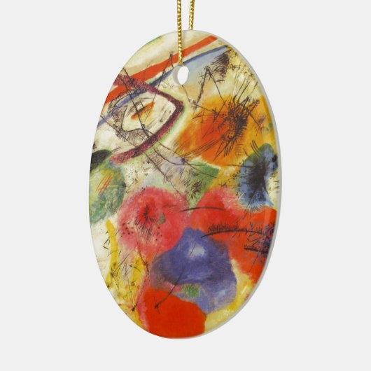 カンディンスキー黒ストローク絵画抽象芸術 セラミックオーナメント (左)