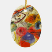 カンディンスキー黒ストローク絵画抽象芸術 セラミックオーナメント (正面)
