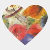 カンディンスキー黒ストローク絵画抽象芸術 ハートシール (正面)