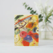 カンディンスキー黒ストローク絵画抽象芸術 ポストカード (スタンド正面)