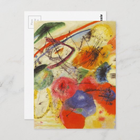 カンディンスキー黒ストローク絵画抽象芸術 ポストカード (正面/裏面)