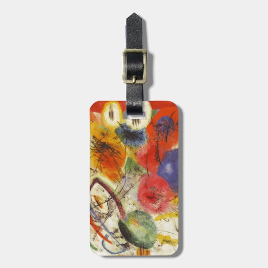 カンディンスキー黒ストローク絵画抽象芸術 ラゲッジタグ (正面縦)