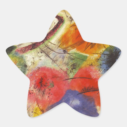 カンディンスキー黒ストローク絵画抽象芸術 星シール (正面)