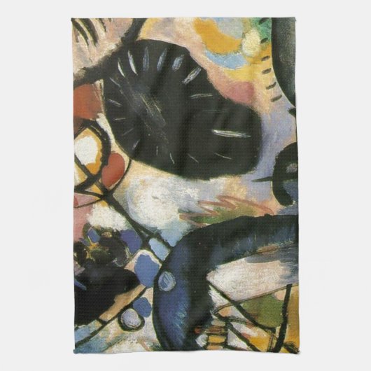 カンディンスキー黒点抽象芸術作品 キッチンタオル (縦)