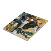 カンディンスキー黒点抽象芸術作品 タイル (側面)