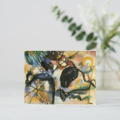 カンディンスキー黒点抽象芸術作品 ポストカード (スタンド正面)