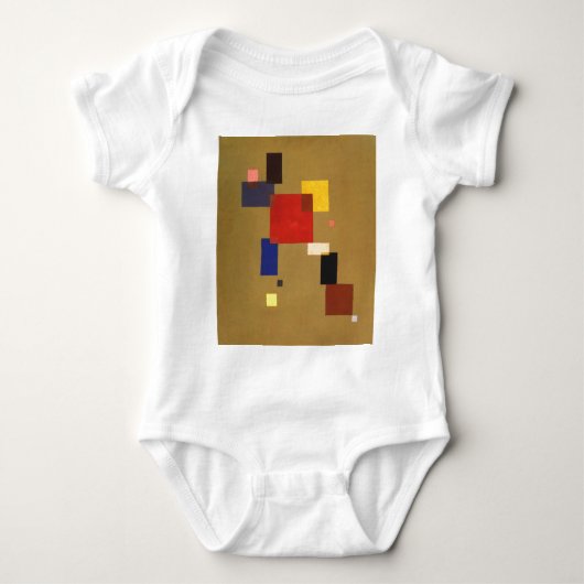 カンディンスキー13つの長方形絵画抽象芸術 ベビーボディスーツ (正面)