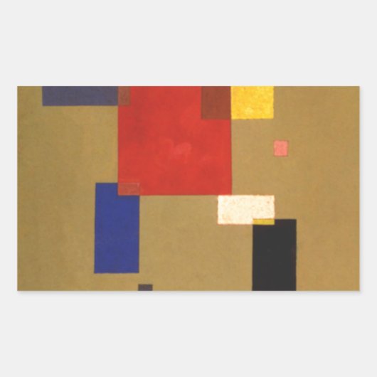 カンディンスキー13つの長方形絵画抽象芸術 長方形シール (正面)