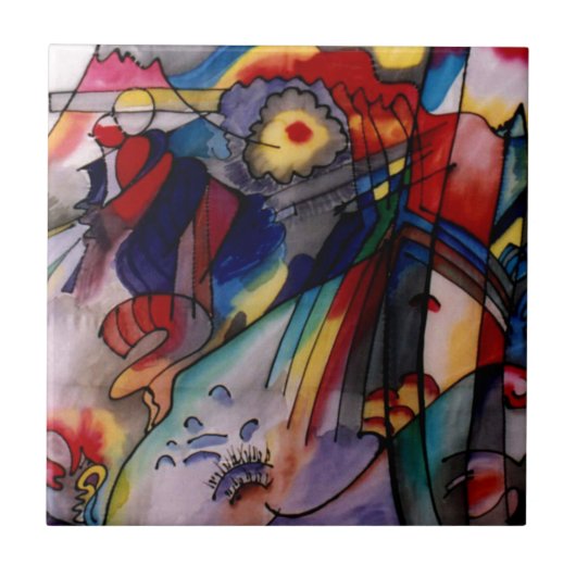 カンディンスキー1913抽象芸術絵画ズ タイル (正面)