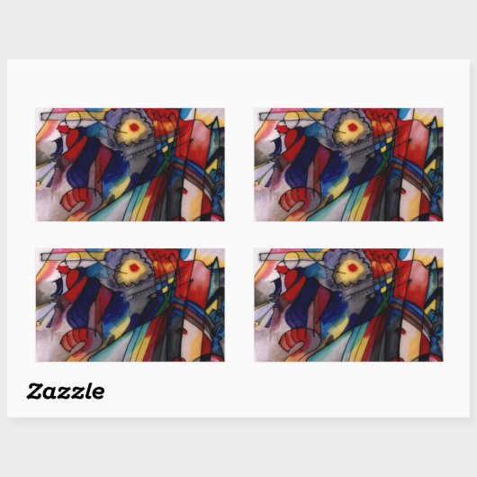 カンディンスキー1913抽象芸術絵画ズ 長方形シール (シート)