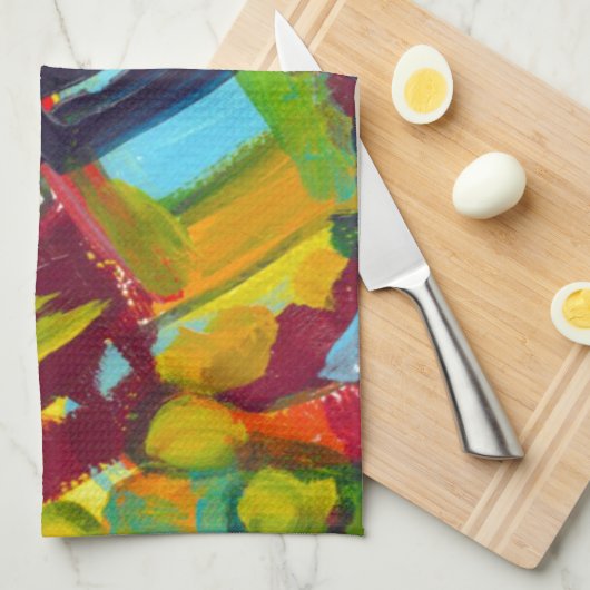 カンディンスキー304カラフル抽象芸術作品 キッチンタオル (四つ折り)
