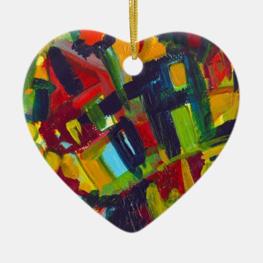 カンディンスキー304カラフル抽象芸術作品 セラミックオーナメント (正面)