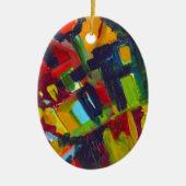 カンディンスキー304カラフル抽象芸術作品 セラミックオーナメント (正面)
