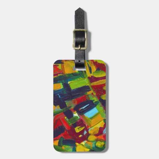 カンディンスキー304カラフル抽象芸術作品 ラゲッジタグ (正面縦)