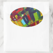 カンディンスキー304カラフル抽象芸術作品 楕円形シール (バッグ)