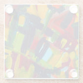 カンディンスキー'304'カラフル抽象芸術絵画ズ ガラスコースター (裏面)