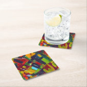 カンディンスキー'304'カラフル抽象芸術絵画ズ スクエアペーパーコースター (インサイチュ)