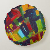 カンディンスキー'304'カラフル抽象芸術絵画ズ ラウンドクッション (裏面)