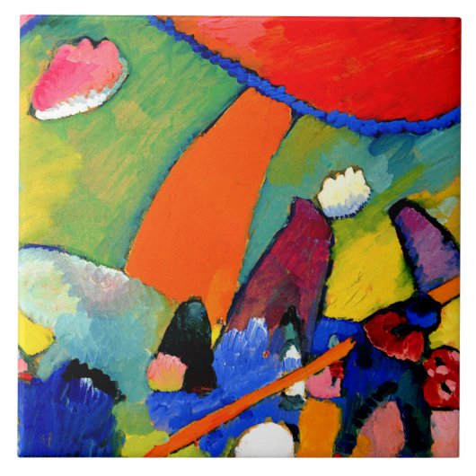 カンディンスキー – ビーチシーン、有絵画名な『』 タイル (正面)