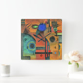 カンディンスキー – ブラウン静寂 スクエア壁時計 (ホーム)