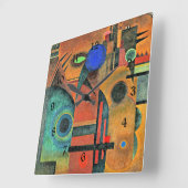 カンディンスキー – ブラウン静寂 スクエア壁時計 (傾斜)