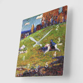 カンディンスキー-ブルーライダー、ランドス絵画ケープズ スクエア壁時計 (傾斜)