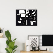 カンディンスキー – ホワイト – ソフトと懸命, ポスター (ホームオフィス)