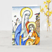 カンディンスキー - マドンナと子供、美しい絵画 カード (黄色い花)