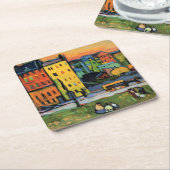 カンディンスキー – ミュンヘンの家 スクエアペーパーコースター (アングル)