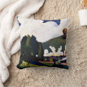 カンディンスキー – ムルナウ近郊の風景と機関車 クッション (ブランケット)