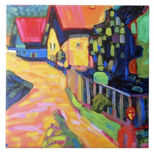 カンディンスキー – ムルナウ通りウィズウメン、1908年、 タイル (正面)