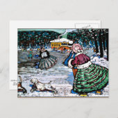 カンディンスキー – 冬(スケーター) ポストカード (正面/裏面)