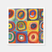 カンディンスキー – 同心円付き正方形 スタンダードカクテルナプキン (正面)