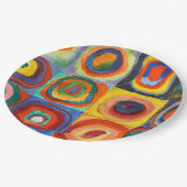 カンディンスキー – 同心円付き正方形 ペーパープレート (アングル)