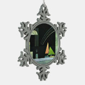 カンディンスキー – 安静時 スノーフレークピューターオーナメント (左)