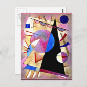 カンディンスキー-抽象芸術·キュービズム（ピンクとブルース） ポストカード (正面/裏面)