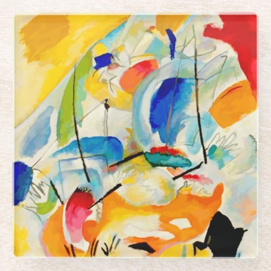 カンディンスキー 海戦 1913 ガラスコースター (正面)