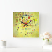 カンディンスキー-穏やかな上り坂、抽象芸術アート スクエア壁時計 (ホーム)