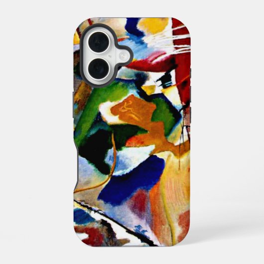 カンディンスキー - 緑の中心の絵画 iPhone 16ケース (裏面)